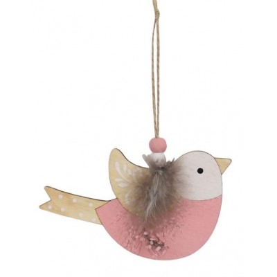 Подвесное украшение Bird pink 12 см